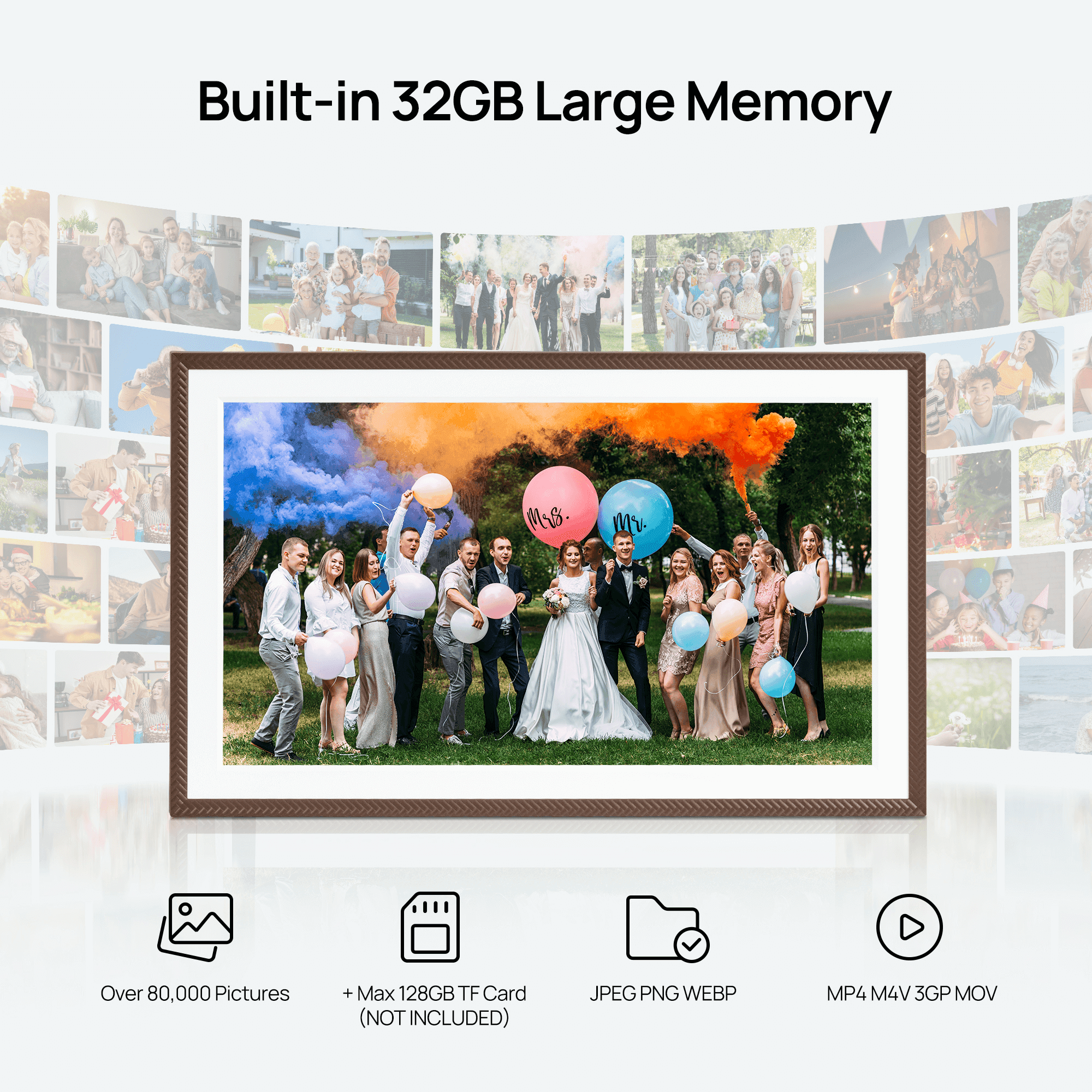 Arzopa 15.6" Digital Picture Frame Brown D15