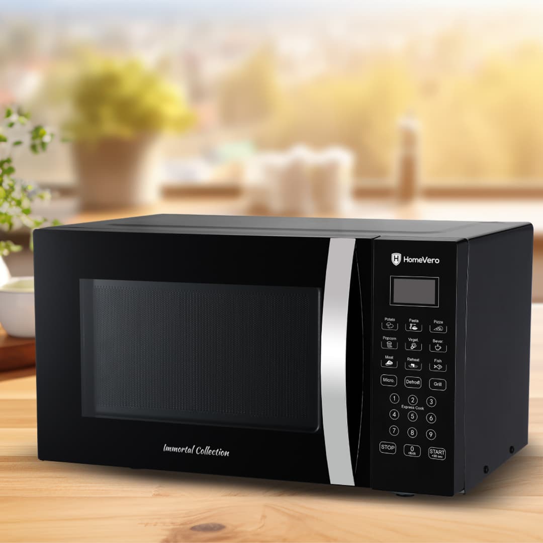 HomeVero Digital Flatbed Microwave Oven with Grill 23L HV-DMFG23B
