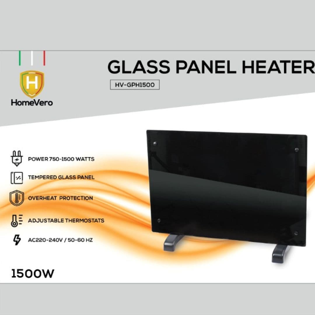 Θερμοπομπός Δαπέδου 1500W με Γυάλινη Επιφάνεια και Θερμοστάτη HomeVero HV-GPH1500