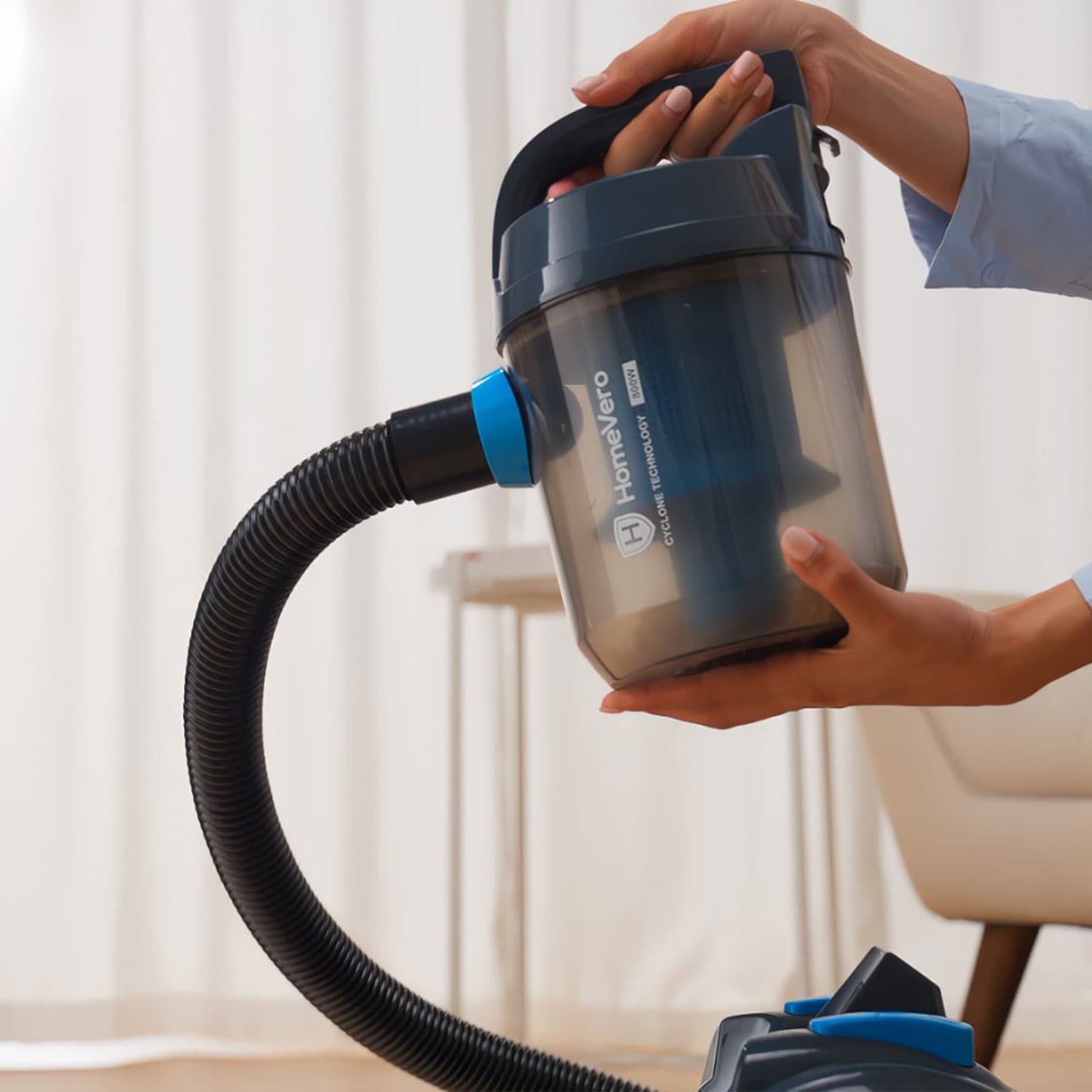 HomeVero Bagless Vacuum Cleaner 2L 800W Blue-Grey