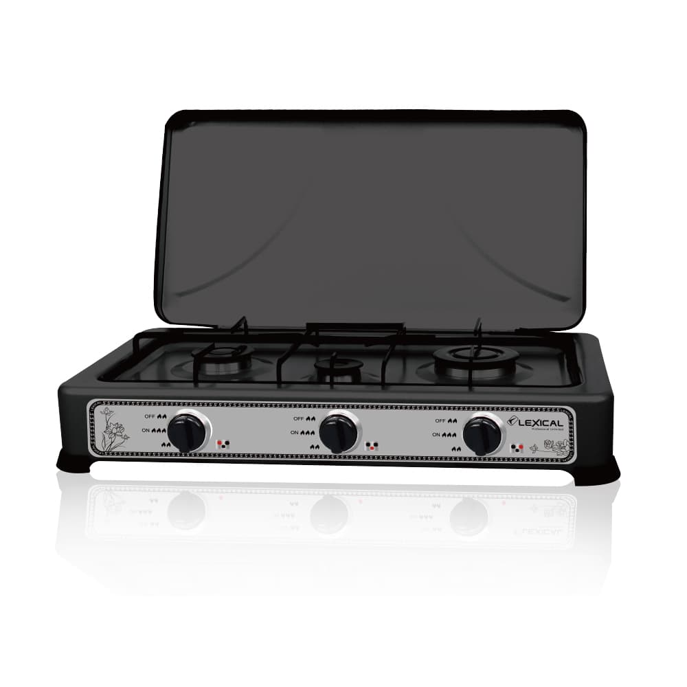 Lexical Gas Stove 3 Burners Black LGS-2813-2