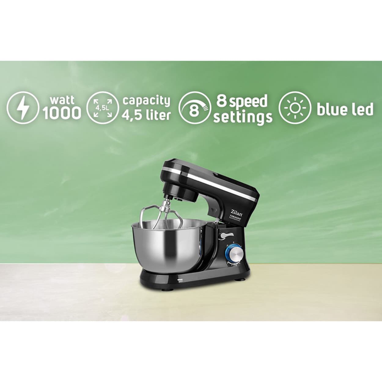 MULTI-MIXER TORNADO (BLACK) (EXTRA BOX) 1000W 4.5L ZLN1215