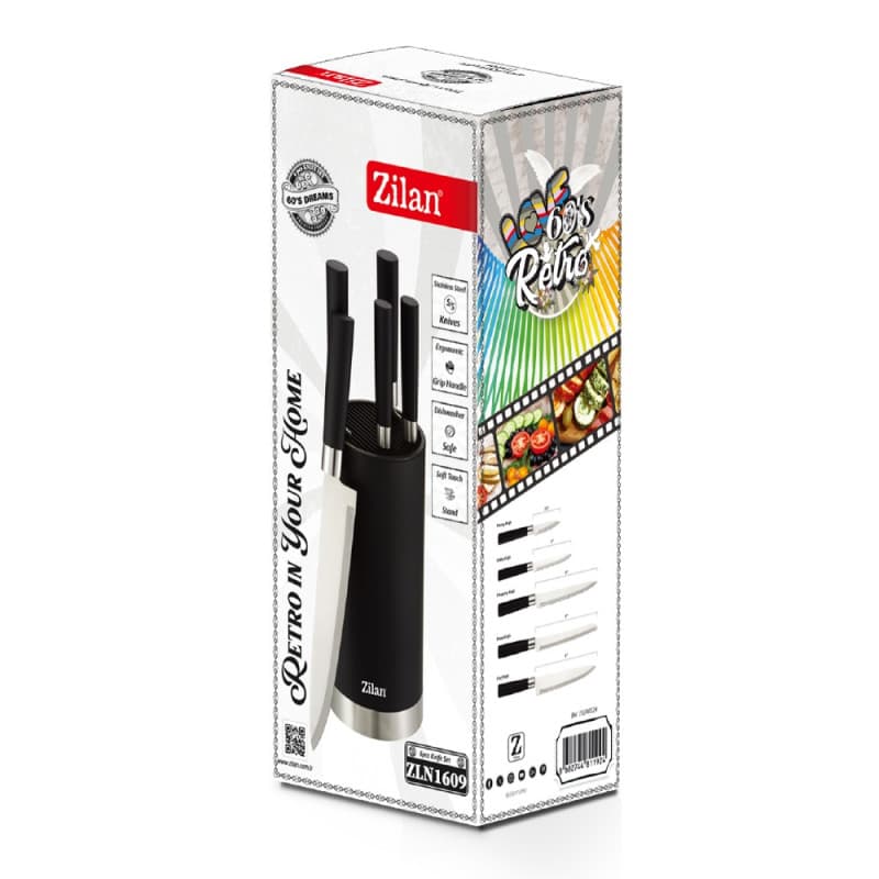 KNIFE SET 6 PCS (BLACK) ZLN1609