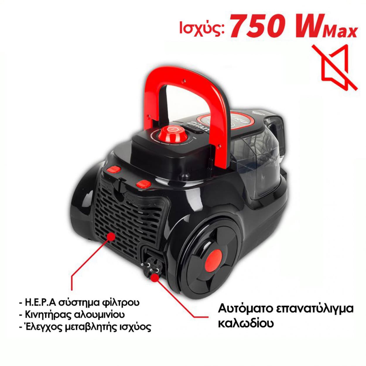 VACUUM CLEANER BLACK 750W ZLN3512