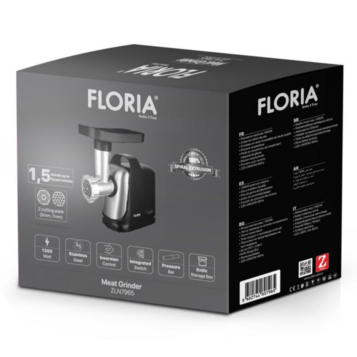 MEAT GRINDER BLACK 1300W ZLN7965